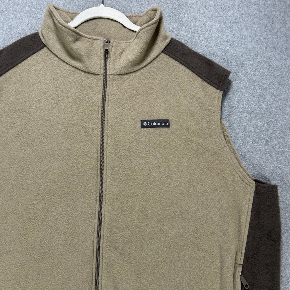 Columbia Fleece Vest Mens 3X Tan Brown Gorpcore Hiking